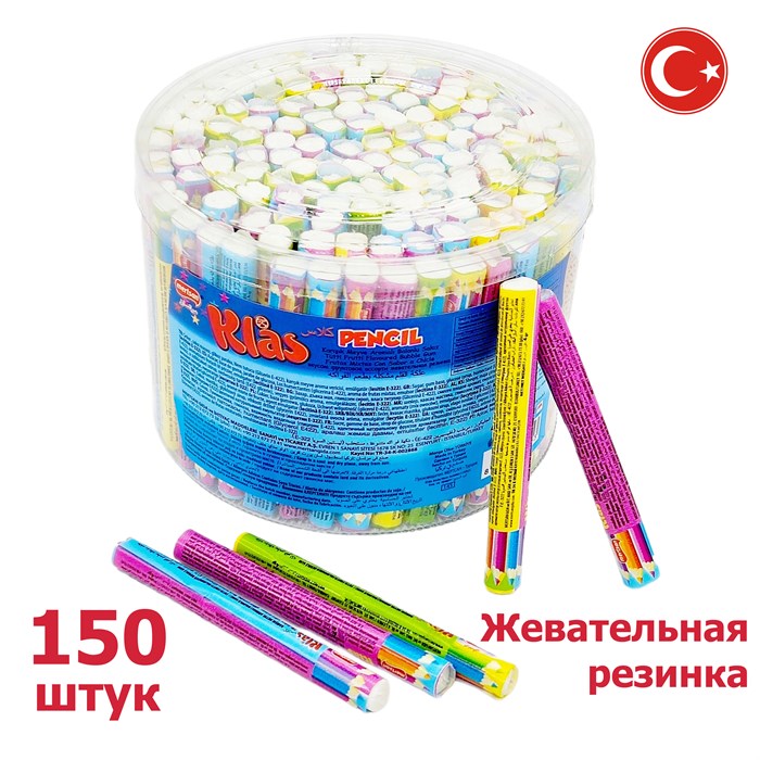 Жевательная резинка Klas (pencil) (CG-328) 4 гр*12 банок*150 шт CG-328 - фото 14238