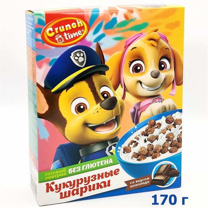 Сухой завтрак GRUNCH TIME PAW PATROL шарики со вкусом шоколада (GZ-101-2) 170 гр*1 кор х 5 шт GZ-101-2 - фото 15350