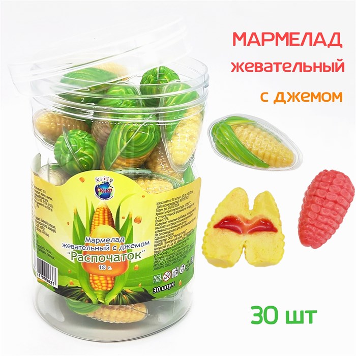 Мармелад жевательный Распочаток с джемом (СКИФ) (МБ-1282) 10 гр*12 банок*30 шт МБ-1282 - фото 19334