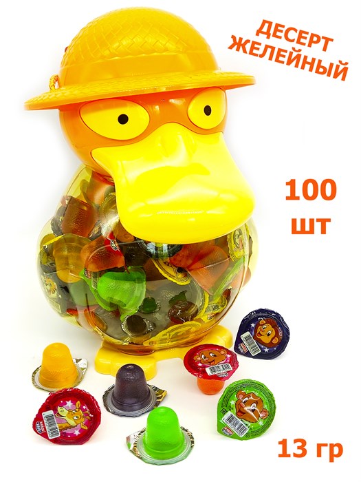 Десерт желейный в копилке (с изображением Утконо) ассорти (Канди Клаб) (JEL111) 13 гр*6 банок*100 шт JEL111 - фото 19578