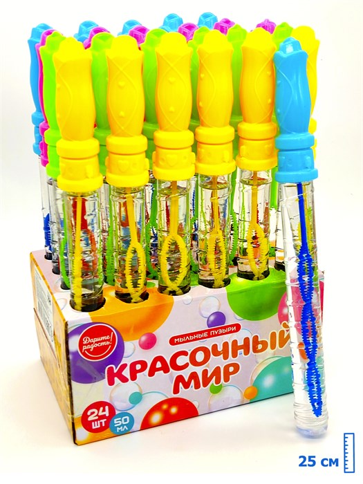 Мыльные пузыри Розочка 26 см 50 мл*1 блок х 24 шт  UT0155-2 UT0155-2 - фото 19788