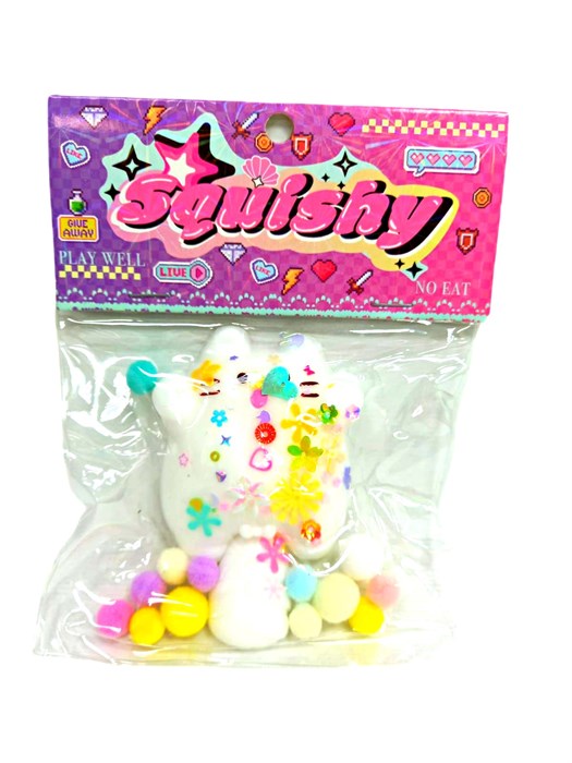 Игрушка - антистресс давилка Кошечка с шариками в пакете 10 см  00-6550 00-6550 - фото 20229
