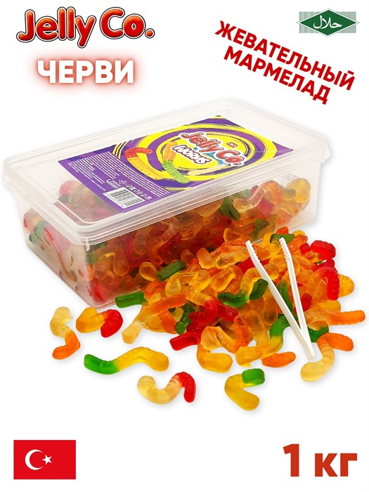 Мармелад жевательный Jelly Co Worms (Черви) (7144) 1000 гр*1 кор х 8 контейнеров*1 шт 1100016452 / 7144 - фото 20458