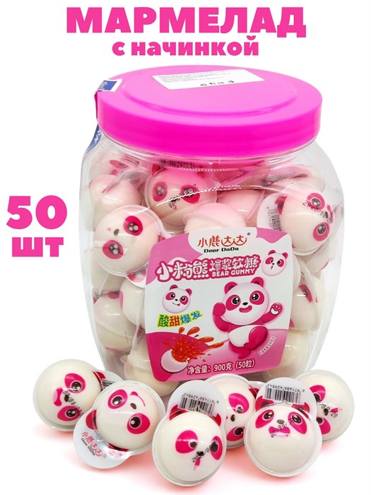 Мармелад Deep Da Da Розовый панда с начинкой (0719) 18 гр*1 кор х 6 банок х 50 шт 0719 - фото 21133