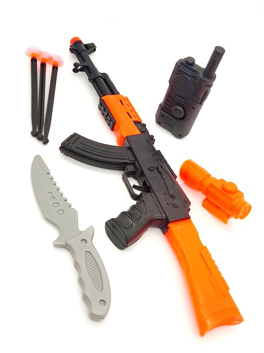 Набор Солдата (автомат с оптическим прицелом, рация, нож, мягкие пули) в пакете 200472488 200472488 - фото 21142
