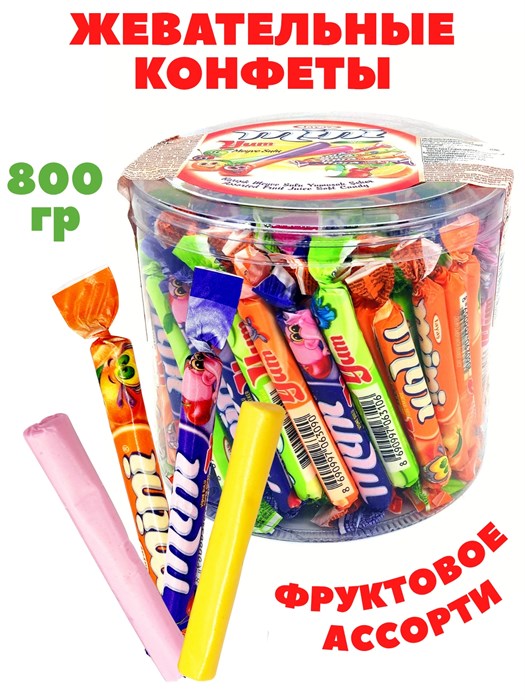 Палочки жевательные MINIYUM Фруктовое ассорти Tayash (6306) 0,804 кг*1 кор х 8 банок*1 шт 6306 - фото 21243