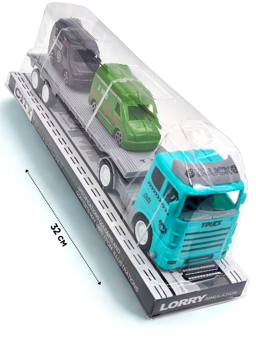 Автовоз с 2 машинами под колпаком 32 х 7,5 х 10 см K398-2 K398-2 - фото 21458