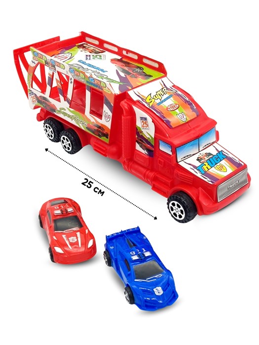 Автовоз с 2 спортивными машинами в пакете 26 х 8 х 11 см 88039-1 88039-1 - фото 21460