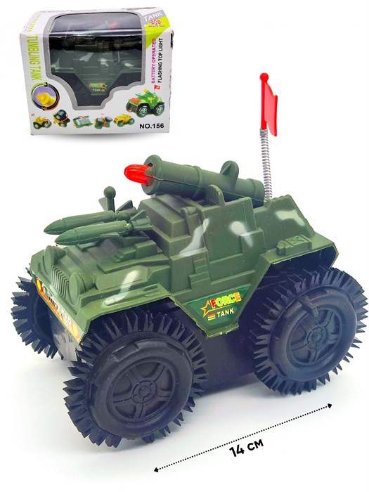 Машина - перевертыш Танк (на батарейках) в коробке 12 х 8 х 9 см  156 156 - фото 21464