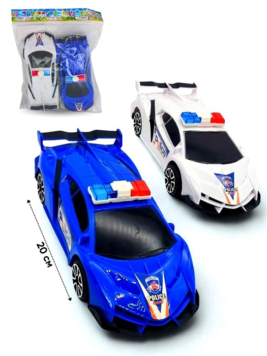 Набор машин Полиция (2 шт) инерционные в пакете 21 х 27 см 559-563A 559-563A - фото 21484