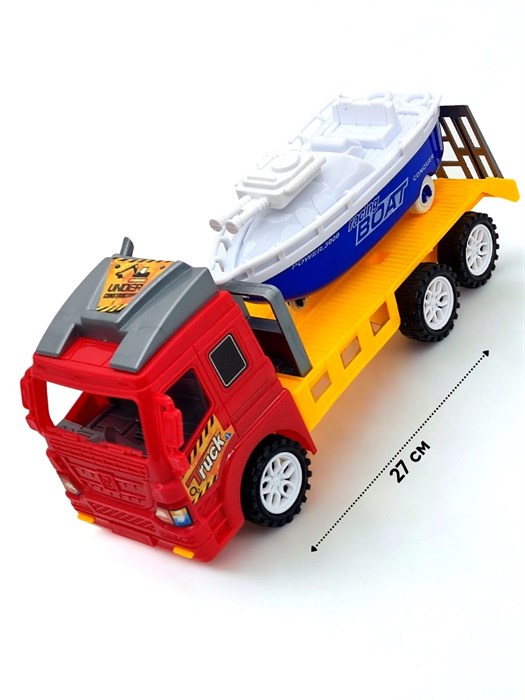 Автовоз с военным катером в пакете 27 х 8 х 12 см CY-28 CY-28 - фото 21492