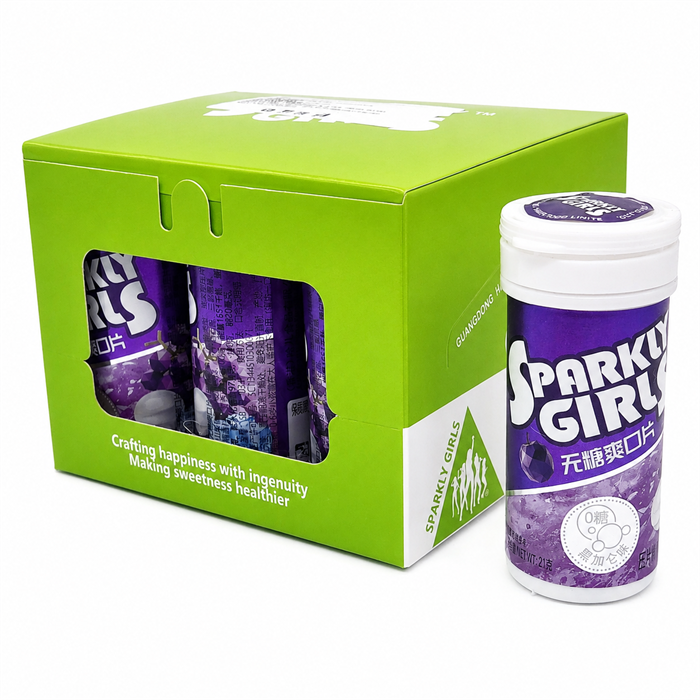 Драже холодок без сахара в банке вкус Виноград Sparkly girls (71044) 21 гр*1 кор х 12 бл х 9 шт 71044