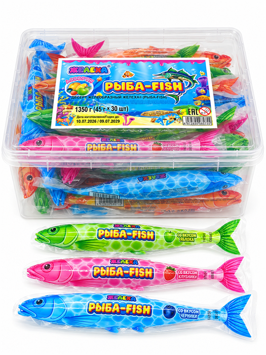 Десерт желеобразный Рыба - Fish (Желеха) (LC-204) 45 гр*12 контейнеров*30 шт LC-204