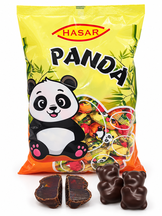 Конфеты желейные в шоколадной глазури с ароматами Клубники и банана PANDA 1000 гр*1 кор х 6 пак*1 шт HSR993137040