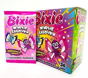 Взрывающаяся карамель Bixie с наклейками живые бабочки (EC-007) 1г*12 бл*36 шт EC-007