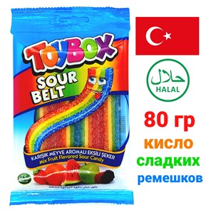 TOYBOX LICORICE Кислые ремешки (Радуга) (Т1813) 80гр*3 бл*12 шт