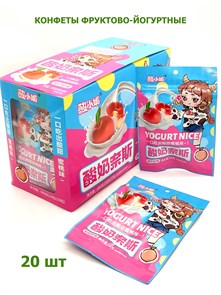 Конфеты фруктово - йогуртовые Yogurt Nice Персик (9592) 24 гр*1 кор х 12 бл х 20 шт 9592