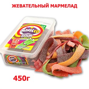 Мармелад Minicco Sour Belt Multicor ремешки в обсыпке Микс (19500335) 450 гр*1 кор х 12 бл*1 шт 19500335