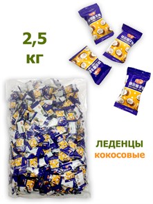 Весовые леденцы Кокос (5 гр) (0109) 2,5 кг*1 кор х 6 упак*1 упак 0109