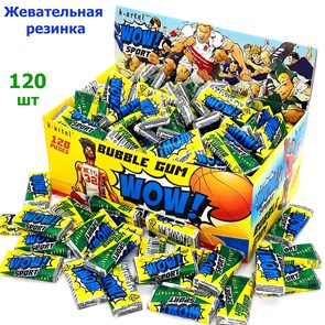 Жевательная резинка Kartel WOW Sport (Спорт)с тату со вкусом тутти-фрутти (0a1.h00) 2,5г*10бл*120 шт 0a1.h00