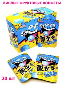 Кислые фруктовые конфеты Hong Tai Kee Foods Sour (4655) 20 гр*1 кор х 12 бл х 20 шт 4655