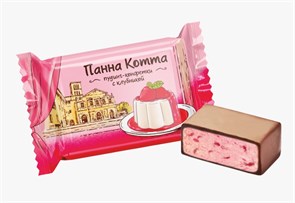 Конфеты весовые Панна Котта Пуддинг с клубничным вкусом в шоколаде ( шт/ гр) 1 кор х 2 кг 23-39с/ 9294