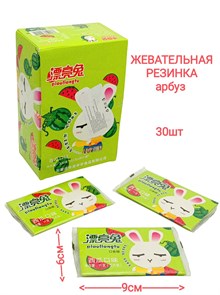 Жевательная резинка Зайка Piaoliangtu Арбуз (20012) 11 гр*1 кор х 24 бл х 30 шт 20012