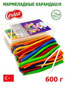 Мармелад EVIZA Кислые карандаши (Микс фрукты) (EVIZA2554) 600 гр*1 кор х 12 контейнеров*1 шт EVIZA2554