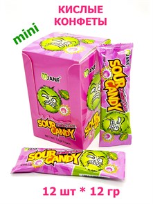 Конфеты Ujane mini кислые Клубника (5199) 12 гр*1 кор х 24 бл х 12 шт 5199