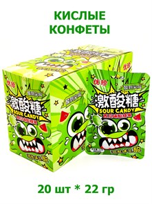 Кислые конфеты Ujane Foods Арбуз (5359) 22 гр*1 кор х 12 бл х 20 шт 5359