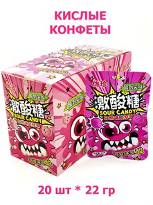 Кислые конфеты Ujane Foods Персик (5335) 22 гр*1 кор х 12 бл х 20 шт 5335