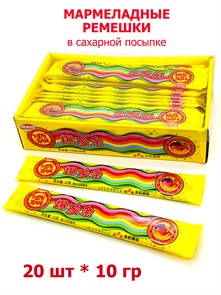 Мармеладный фруктовй ремешок в сахарной посыпке Fupai Yuan (1371) 10 гр*1 кор 20 бл х 30 шт 1371
