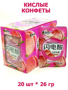 Конфеты кислые фруктовые Dushike Персик (40840) 26 гр*1 кор х 12 бл х 20 шт 40840