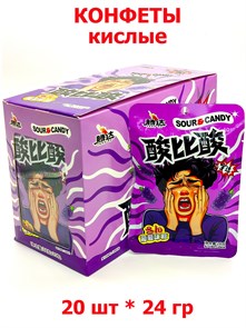 Конфеты фруктовые кислые Teng Da Sour&Candy Виноград (40789) 24 гр*1 кор х 12 бл х 20 шт 40789