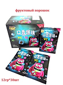 Фруктовый порошок + Фруктовое ассорти шарики-хлопушки Tianwangxin (0605) 12 гр*1 кор х 20 бл х 30 шт 0605