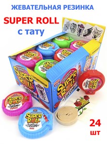 Жевательная резинка SUPER ROLL TATTOO Семь Королевств (Канди Клаб) (GUM105) 12 гр*16 бл*24 шт GUM105