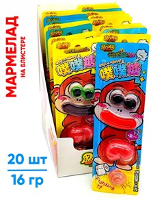 Мармелад на блистере Веселые мартышки Si Bao Yuan (1307) 16 гр*1 кор х 12 бл х 20 шт 1307