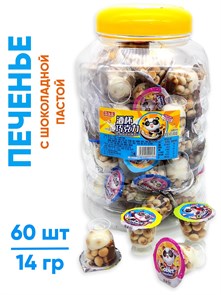 Печенье с шоколадной пастой Панда Jiubeiqiaokeli (400164) 14 гр*1 кор х 10 банок х 60 шт 400164
