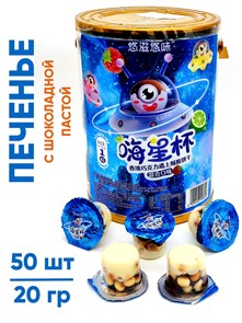 Печенье с шоколадной пастой Инопланетянин (8818) 20 гр*1 кор х 12 банок х 50 шт 8818