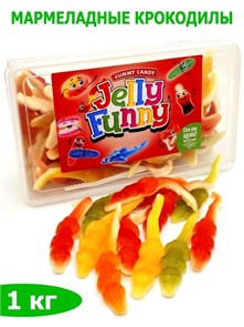 Мармелад жевательный Jelly Funny Crocodile Крокодил (10443) 1000 гр*1 кор х 8 контейнеров*1 шт 10443