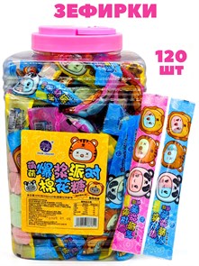 Зефир Snow ground мордашки животных (7814) 9 гр*1 кор х 6 банок х 120 шт 7814