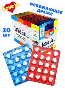Конфеты освежающие Love is ЛОВИС Микс вкусов в форме сердца в блистере (70957) 10,8 гр*24 бл*18 шт 70957