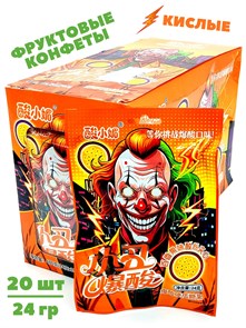 Кислые фруктовые конфеты Джокер Маракуйя (51335) 24 гр*1 кор х 12 бл х 20 шт 51335