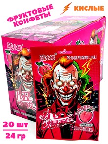 Кислые фруктовые конфеты Джокер Персик (51328) 24 гр*1 кор х 12 бл х 20 шт 51328