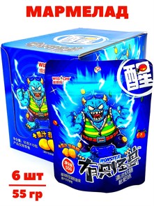 Мармелад Монстер Wischi с освежающим вкусом Мушмулы (6796) 55 гр*1 кор х 6 бл х 10 шт 6796