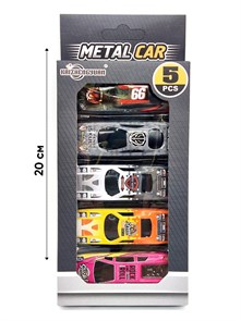 Набор Гоночных машин (5 шт) в коробке 9 х 21 см KZ957-103 KZ957-103