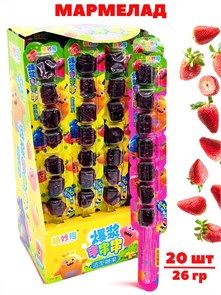 Мармелад Клубника на блистере Tangmiaoqu (0348) 26 гр*1 кор х 12 бл х 20 шт 0348