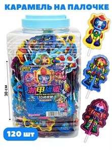 Карамель на палочке Робот Meche war (8675) 6 гр*1 кор х 6 банок х 120 шт 8675