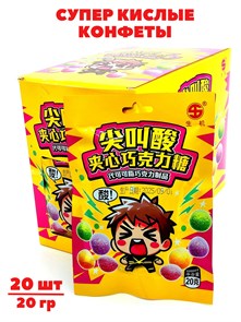 Супер кислые фруктовые конфеты Сяо (03012) 20 гр*1 кор 12 бл х 20 шт 03012