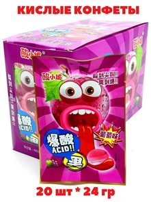 Кислые конфеты Acid Виноград (41458) 24 гр*1 кор х 12 бл х 20 шт 41458